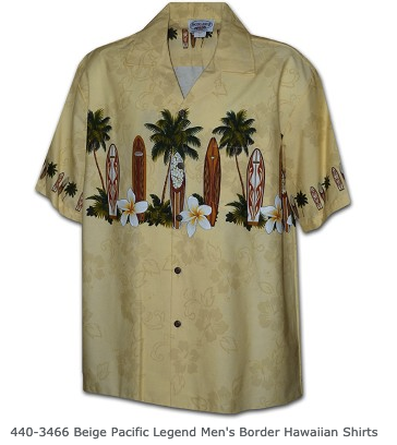 Aloha Mens Border & Single Panel Shirts - 444 440