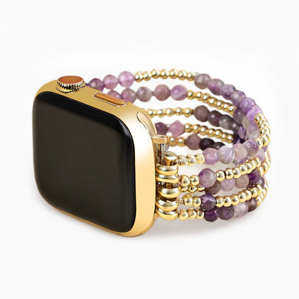 Apple Watch Stretch Strap Golden Violet Amethyst
