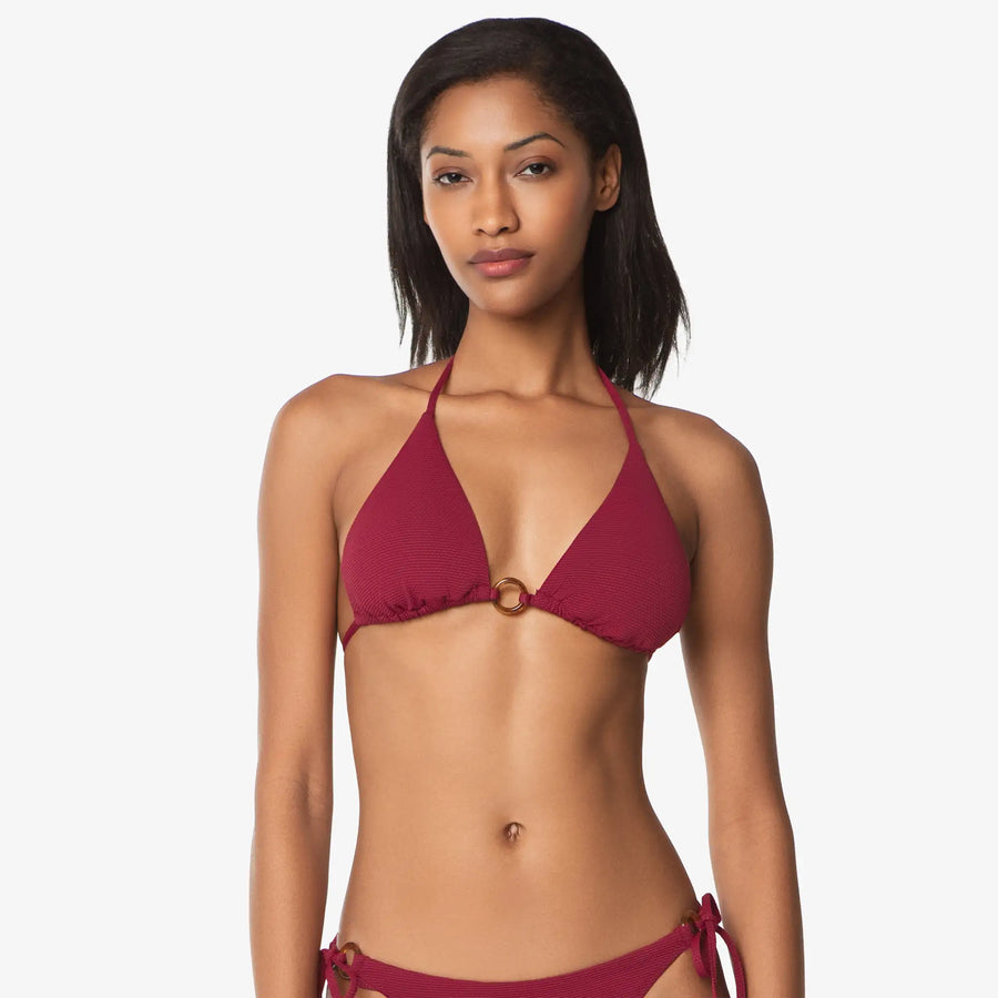 Helen Jon - Tortoise Ring String Top - Merlot