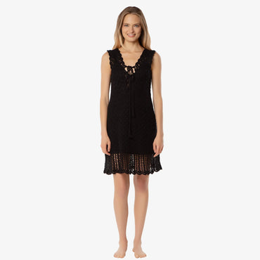 Helen Jon - Valentina Crochet Dress - Black