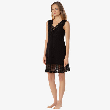 Helen Jon - Valentina Crochet Dress - Black