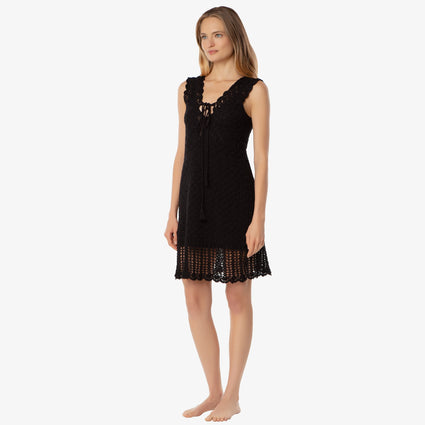 Helen Jon - Valentina Crochet Dress - Black