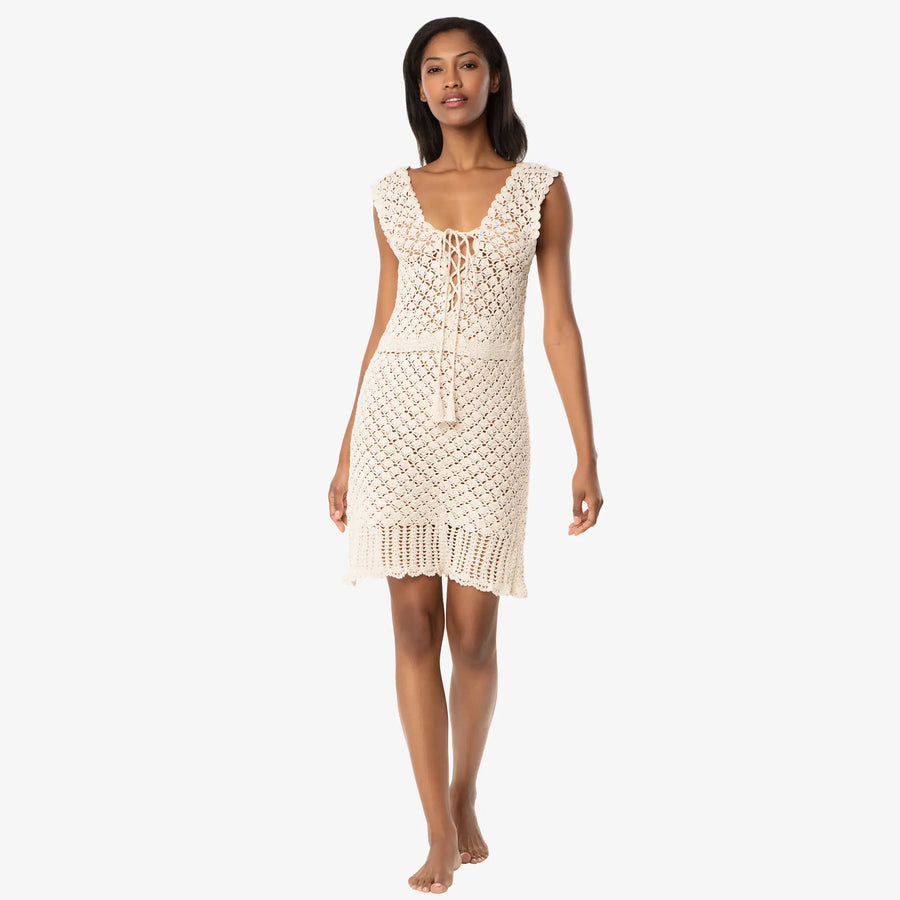 Helen Jon - Valentina Crochet Dress - Ivory Crochet