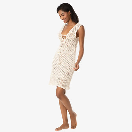 Helen Jon - Valentina Crochet Dress - Ivory Crochet