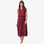 Helen Jon - Sleeveless Smocked Dress - Merlot