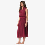 Helen Jon - Sleeveless Smocked Dress - Merlot