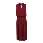 Helen Jon - Sleeveless Smocked Dress - Merlot