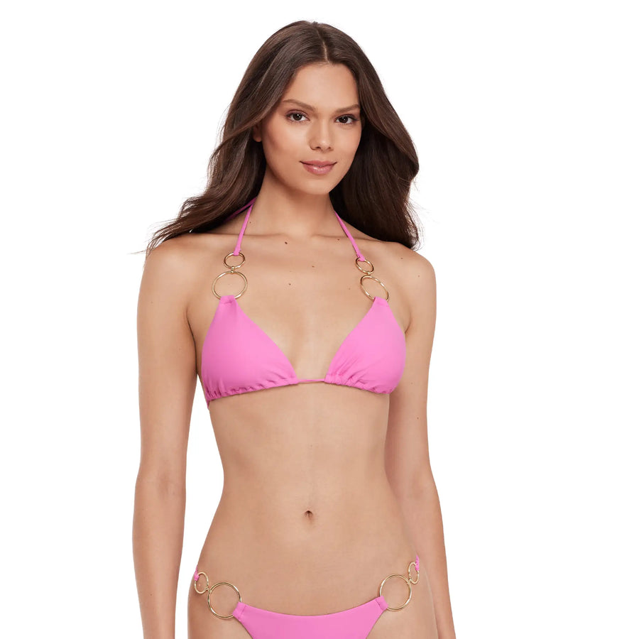 Steve Madden - Gold Double Ring Triangle Top - Neon Pink