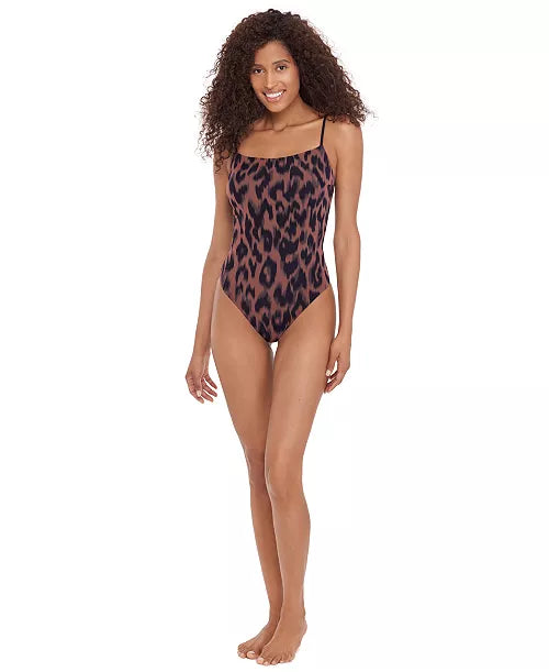Steve Madden - Square Neck One Piece - Natural Leopard