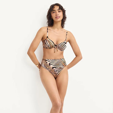 Vitamin A - Barcelona High Waist Bottom - Shell Stripe