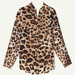 Vitamin A - Playa Linen Boyfriend Shirt - Lux Leopard
