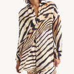Vitamin A - Playa Linen Boyfriend Shirt - Shell Stripe