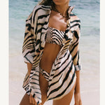 Vitamin A - Playa Linen Boyfriend Shirt - Shell Stripe