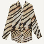 Vitamin A - Playa Linen Boyfriend Shirt - Shell Stripe