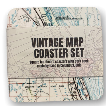 Vintage Map Coasters, Bottle Opener & Ornaments