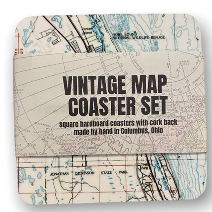Vintage Map Coasters, Bottle Opener & Ornaments