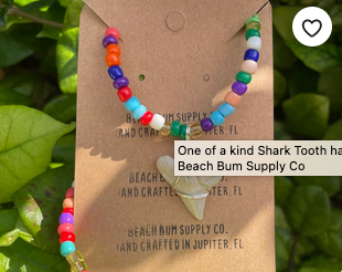 Beach Bum Supply Company Shark Tooth Jewelry